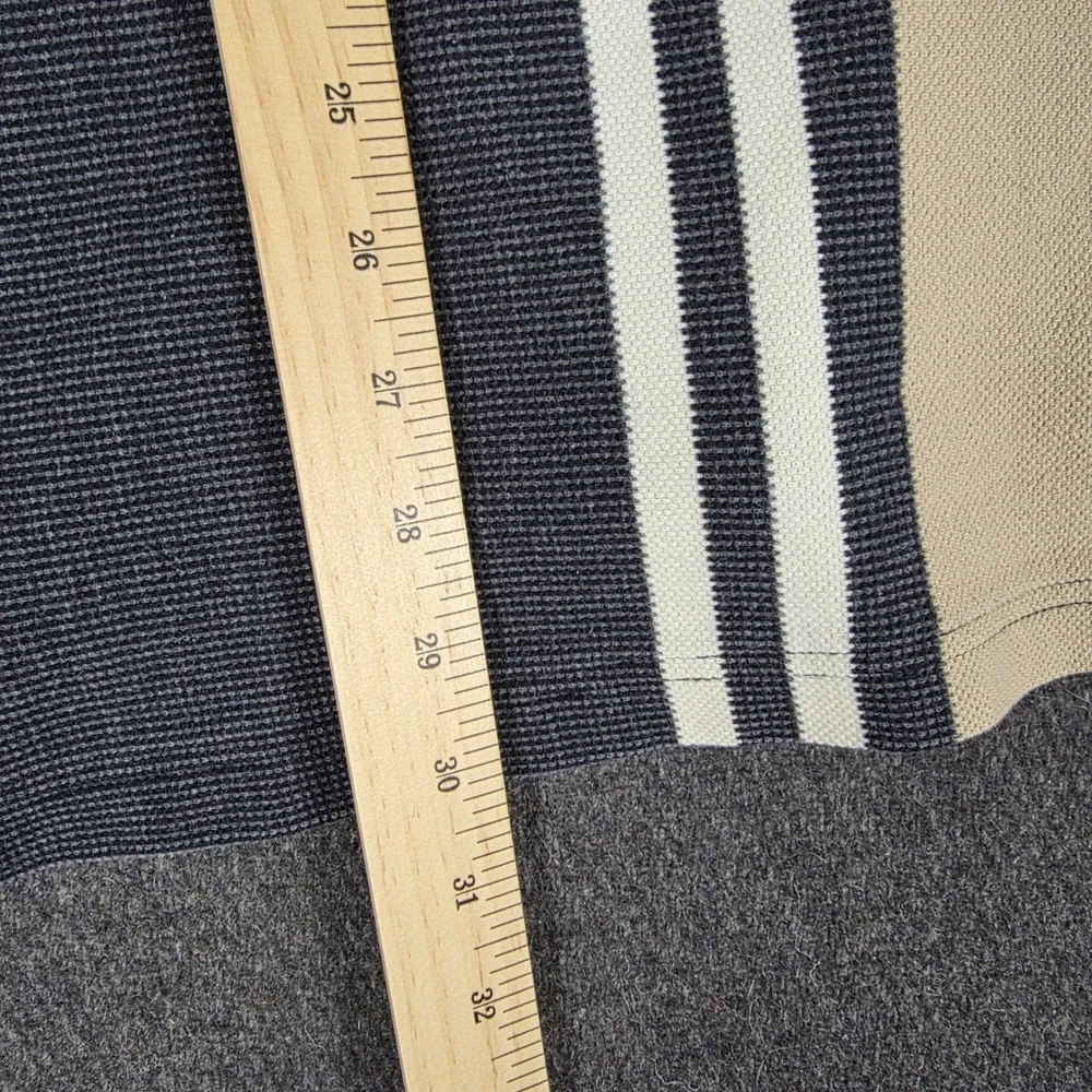 Chaps Ralph Lauren Mens Large Polo Shirt Colorblock Striped‎ Cotton Navy